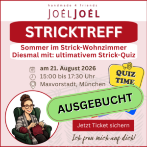 Teilnahme am Stricktreff: 21.08.2026, 15:00 bis 17:30 Uhr