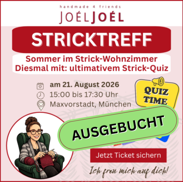 Teilnahme am Stricktreff: 21.08.2026, 15:00 bis 17:30 Uhr