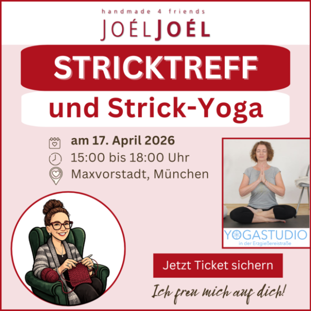 Stricktreff + Strick-Yoga am 17.04.2026, 15:00 bis 18:00 Uhr