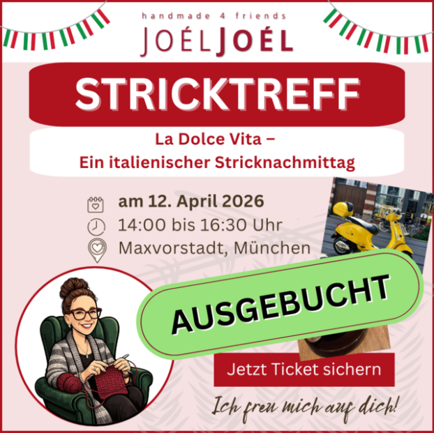 Teilnahme am Stricktreff: 12.04.2026, 14:00 bis 16:30 Uhr