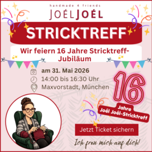 Teilnahme am Stricktreff: 31.05.2026, 14:00 bis 16:30 Uhr
