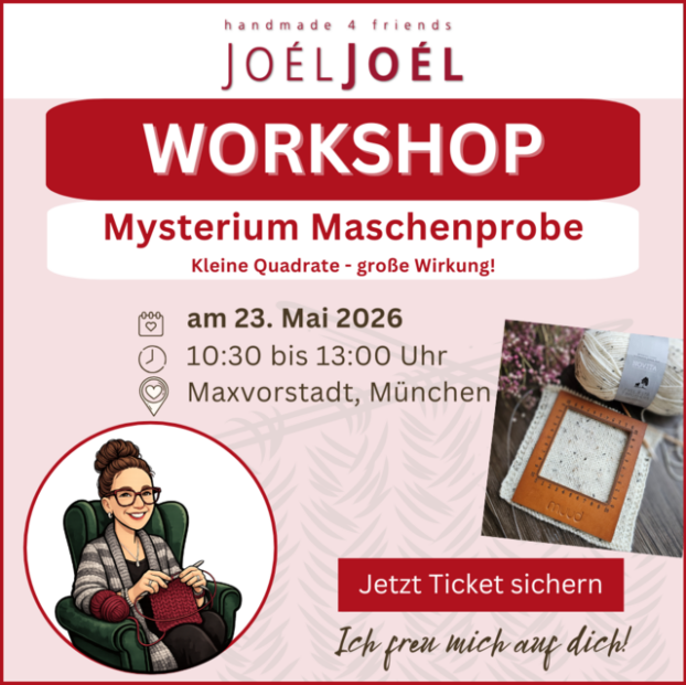 Workshop: Mysterium Maschenprobe am 23.05.2026, 10:30 bis 13:00 Uhr